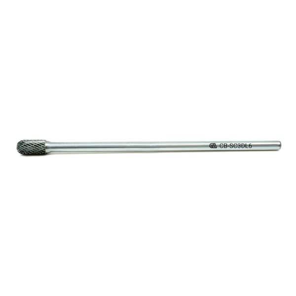 Continental Abrasives SC-3 Double Cut Cylindrical With Ball Nose Tungsten Carbide Burr 6" Shank CB-SC3DL6 - main